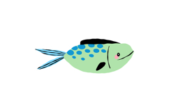 Cute Cartoon Ocean Fish Clipart, Sea Animal Set Product Image 5