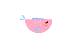 Cute Mediterranean Fish Clipart Isolated Drawn PNG Product Image 3