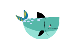 Cute Cartoon Ocean Fish Clipart, Sea Animal Set Product Image 6