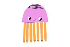 Cute Mediterranean Sea Life Clipart Hand Drawn Product Image 4
