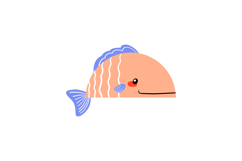 Cute Mediterranean Fish Clipart Isolated Drawn PNG Product Image 4
