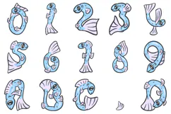 Fish Alphabet Lettering Font Sea Fishing ABC PNG SVG Type Product Image 2