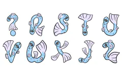 Fish Alphabet Lettering Font Sea Fishing ABC PNG SVG Type Product Image 4