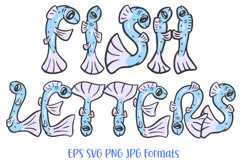 Fish Alphabet Lettering Font Sea Fishing ABC PNG SVG  Type by Squeeb Creative