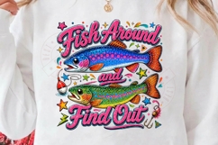 Fish Around and Find Trout PNG, Preppy Fishing Design Product Image 2