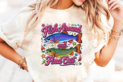 Fish Around and Find Trout PNG, Preppy Fishing Design Product Image 3