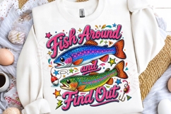 Fish Around and Find Trout PNG, Preppy Fishing Design Product Image 4