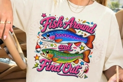Fish Around and Find Trout PNG, Preppy Fishing Design Product Image 6