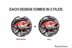 Fishing Car Coaster PNG | Ocean Fish Round Sublimation Product Image 2
