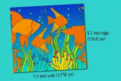 fish bowl goldfish scene skinny tumbler wrap design