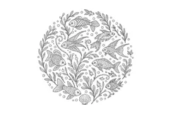 Ocean Fish Hand Embroidery Pattern PDF, Coastal Sea Life Emb Product Image 2