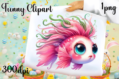 Watercolor baby golden fish clipart. Cute fish illustrations Product Image 1