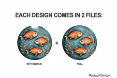Fishing Car Coaster PNG, Vintage Fish Round Sublimation Product Image 2