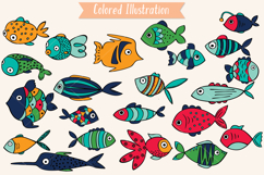Hand-Drawn Colored Fish | Tropical Fishes | Under the Sea Product Image 2