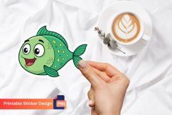 Funny Fish Sticker, Cartoon Fish Sticker, Fish Art Sticker Product Image 1