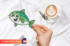 Funny Fish Sticker, Cartoon Fish Sticker, Fish Art Sticker Product Image 1