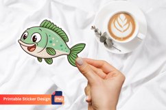 Funny Fish Sticker, Cartoon Fish Sticker, Fish Art Sticker Product Image 1