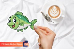 Funny Fish Sticker, Cartoon Fish Sticker, Fish Art Sticker Product Image 1