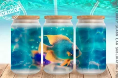 Ocean can glass wrap, beach libbey can glass design Product Image 1
