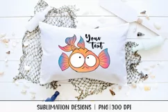 cute fish png design shown on a pillow