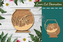 Fish in Bowl Laser Cut Decoration Product Image 1