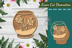 Fish in Bowl Laser Cut Decoration Product Image 1