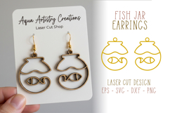 Fish Jar Earrings Laser Cut Template Product Image 1
