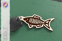 Fish Keychain Laser Cut File, Engraved Fish Keyring SVG Product Image 1