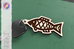 Engraved Fish SVG Animal Keyring Design Product Image 1