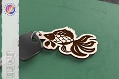 Simple Engraved Fish SVG Keyring Design Product Image 1