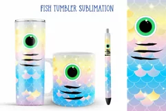 Skinny Tumbler Fish. Rainbow Fish Pen And Mug Wrap