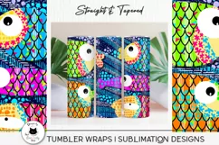 beach tumbler wrap with fish shown on tumblers