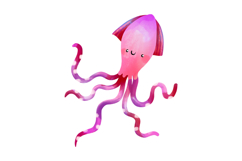 Watercolor Cute Ocean Life Clipart Undersea Animal Product Image 2