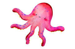Watercolor Cute Ocean Life Clipart Undersea Animal Product Image 8