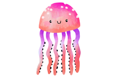 Watercolor Cute Ocean Life Clipart Undersea Animal Product Image 5