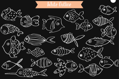 Hand-Drawn White Fish | Tropical Fishes | Under the Sea Product Image 2