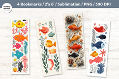 Fish Themed Bookmark , Printable Crafts, 4 PNG Product Image 1