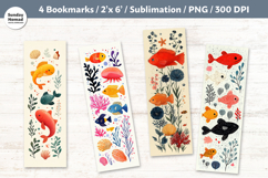 Fish Themed Bookmark , Printable Crafts, 4 PNG Product Image 1