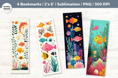 Fish Themed Bookmark , Printable Crafts, 4 PNG Product Image 1