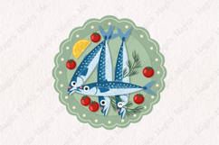 Fisherman Aesthetic Sardines Sublimation Design Product Image 1
