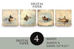 Fisherman Scrapbook Square Paper Junk Journal