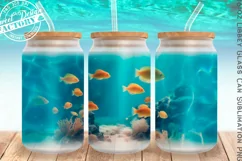 Ocean can glass wrap, sea libbey can glass design Product Image 1