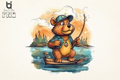 Fishing Bear Watercolor Sublimation Bundle Product Image 3