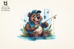 Fishing Bear Watercolor Sublimation Bundle Product Image 5