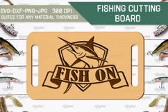 Fishing Cutting Board Laser Cut. Fishing Design SVG Product Image 1