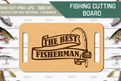 Fishing Cutting Board Laser Cut. Fishing Design SVG Product Image 1