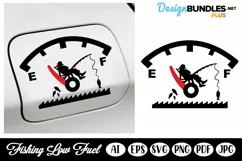 Fishing Fuel Gauge Sticker, Funny Car Sticker for Low Gas Product Image 1