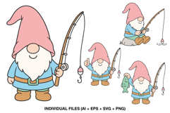 gnome fishing design png