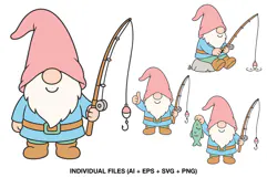 gnome fishing design png