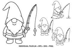lake themed gnome clipart set